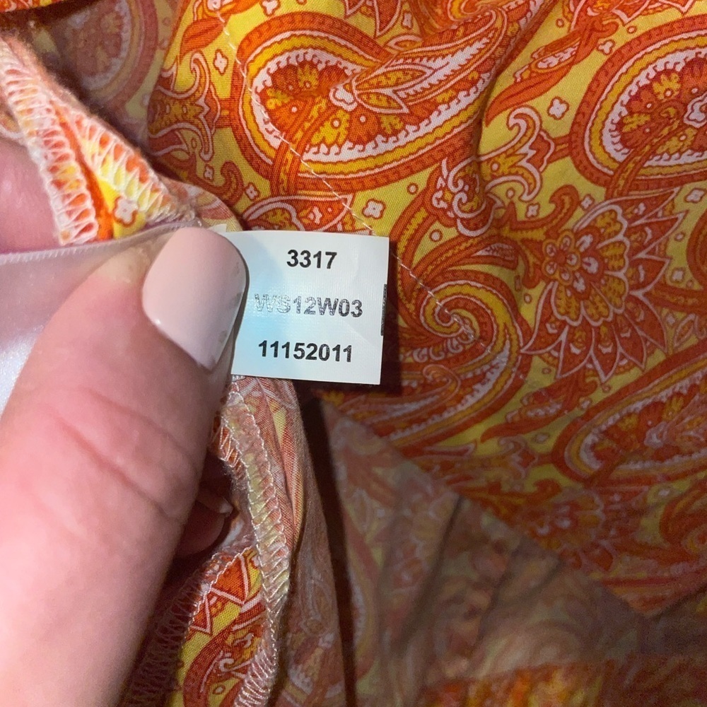 Peter Millar Orange and Yellow Paisley Tunic Top size large - Picture 4 of 5